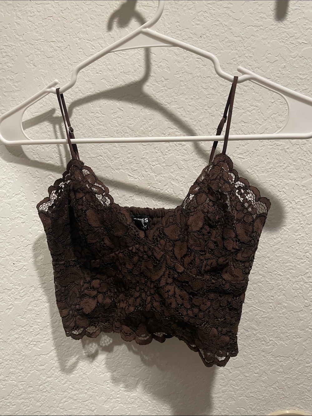 Express Brown Floral Lace Bralette